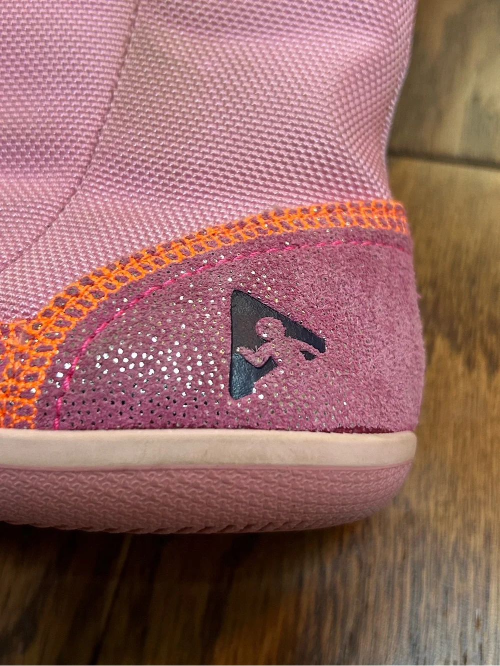 PLAE Camille Pink and Orange Glitter Boots Size 1